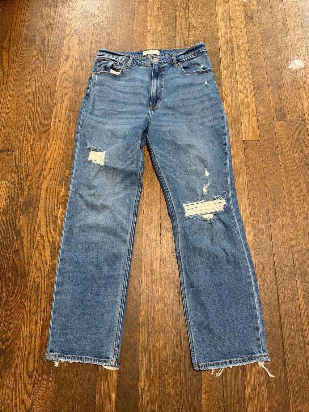 Abercrombie & Fitch Ultra High Rise Ankle Straight Jeans Size 31 12 Blue